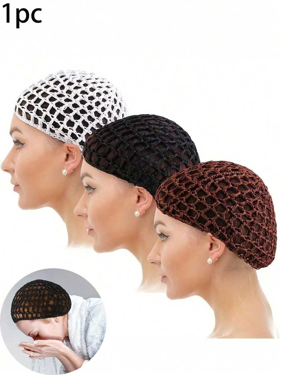 1pc Handmade Crochet Hair Net, Hair Bun Net To Protect Hair, Durable Women'S Modeling Mesh Hair Net, Super Breathable Mesh Hook Hair Net, Fashionable And Simple Design, Comfortable At Night, Full Head Wrap Professional Head Flower Hair Net Bag, Multifunctional Daily Headband, Perfect Hair Care Solution For Women, Hair Accessories For Women, Perfect Gift For