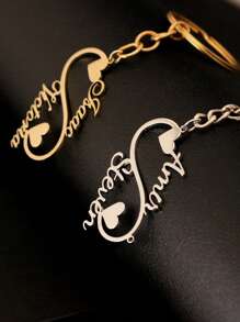 Móc khóa tên biểu tượng vô cực tùy chỉnh, Trang sức thép không gỉ thời trang, Móc khóa tên đôi tùy chỉnh, Phụ kiện trang trí mặt dây chuyền ba lô, Móc khóa tên 2 tùy chỉnh Quà tặng cặp đôi, Quà tặng cho phụ nữ, Quà tặng sinh nhật, Quà tặng gia đình, Quà tặng Giáng sinh, Quà tặng Lễ tạ ơn, Quà tặng ngày lễ tình nhân - Vàng - Xem 4