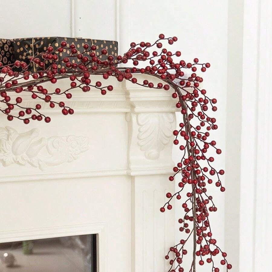 1 件 1.85 米圣诞藤卷，适用于圣诞装饰、橱窗展示、客厅、桌面、楼梯 - 彩色 - 查看 1