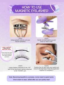 1 Pair Natural Thin Distinct Roots Magnetic False Eyelashes, Transparent Soft Stem Reusable Natural Bare Feeling Lashes - Fluffy Lashes - View 5