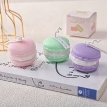 1 件手工制作的浪漫马卡龙蛋糕香薰蜡烛，家居装饰，节日气氛装饰，摄影道具，独特的创意礼物，适合节日、婚礼、母亲节、圣诞节、秋冬季