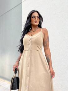 Women's Long Dress, Monster Shoulder, Straps, With Ruffles, With Button Closure, Elegant, Sophisticated, National Shipping, Spring Promotion On 10.10, 11.11, 12.12 Refresh Your Summer. Carnival 2024. Anitta Carnival. Women's Long Dress, Puff Sleeve, V-Neck, Lace, With Ruffle At The Hem, Puff Sleeve, Short, Casual, Elegant, Social, Casual, Party National Shipping, Social, Blogger, Fashion Of The Moment, Women's Long Dress With Strap Slit, Luxury Long Dress With Ruffled Dune On The Sleeve, Wide Strap Long Dress With Ruffle, Long Roman Dress With Bodice Women's Long Dress Printed Striped With Elastex, New LONG Dress BRAIDED At The Back With Side Slit, Women's Long Sarouel Dress With Viscrolycra Sleeve Crepe Long Dress With Bodice And Buttons Striped Elastex Sophia Duna Long Dress Stylish, Long Dress, Party Dress, Midi Dress, Modal Dress, Short Dress, Short Sleeve Dress, Long Sleeve, Wedding Dress, Printed Dress, V. - 淺褐色的 - 查看 3