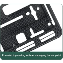 NetHong 1/2x Carbon Fibre Hydrographic Car REG Licence Number Plate Surround Holder Frame - Black - View 6