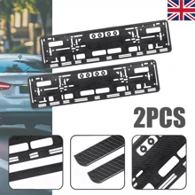 NetHong 1/2x Carbon Fibre Hydrographic Car REG Licence Number Plate Surround Holder Frame - Black - View 8