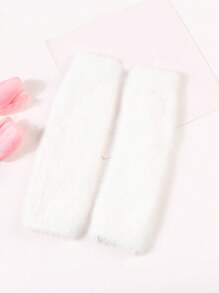 1 双女士柔软毛绒半指手套，保暖手臂保暖露指手套，可爱长袖设计，适合秋冬季 - A - 查看 5