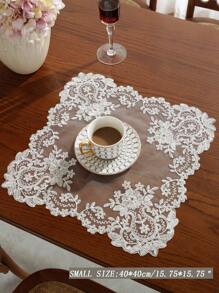 Embroidered Mesh Kitchen Table Placemat Decor, Indoor/Outdoor Decoration For Festival, Wedding, Banquet, Birthday Party. Tablecloth Runner In Various Sizes. - Beige - View 7