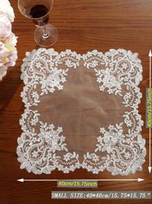 Embroidered Mesh Kitchen Table Placemat Decor, Indoor/Outdoor Decoration For Festival, Wedding, Banquet, Birthday Party. Tablecloth Runner In Various Sizes. - Beige - View 8