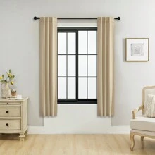 Có sẵn 4 tấm và kích thước 1 tấm/2 tấm Bộ tấm rèm: Rèm cửa có túi/màn che phía sau, có kẹp, rèm cách nhiệt màu trơn cản sáng cho phòng khách, văn phòng, phòng ngủ, nhà bếp, nhiều không gian khác nhau - Màu be - Xem 30