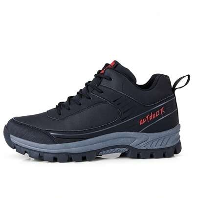 WARMTUNE Men Hiking Boot Warm Ankle Booties Outdoor Lightweight Non-Slip Winter Shoes Snow Footwear For Sport