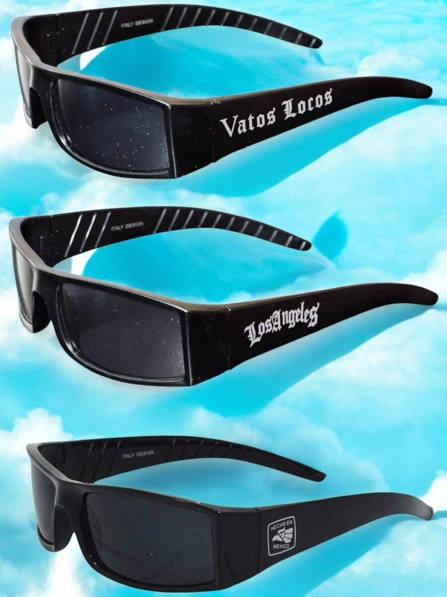 3 Lentes De Sol Hecho En Mexico Viva vatos La Raza Barrio los angeles - Negro - Ver 1