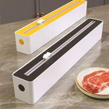 Easy-Cut Cling Film Dispenser With Suction Cup - Reusable Plastic Wrap Cutter For Kitchen, Restaurant & Supermarket Use - Perfect For Fruits & Vegetables - Multicolor - View 6