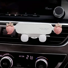 1 件适合女孩的可爱草莓形车载手机支架 - 有趣且实用的设计 - 易于安装且角度可调 - 兼容大多数智能手机