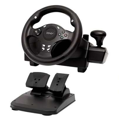 DOYO Gaming Racing Wheel, Steering Wheel For PC, 270 Degree Driving Force Sim Game Steering Wheel With Responsive Gear And Pedals Compatible With XBOX ONE/360/PC/PS3/PS4/Switch/Android