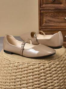 Zapatos planos de mujer hechos a mano con corte en V, cómodos, transpirables, punta cuadrada y perlado, aptos para fiesta, uso casual y oficina, color gris