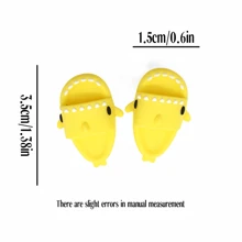 1 par de lindas zapatillas de casa con diseño de hámster de dibujos animados y oso dorado, zapatillas de casa coloridas, zapatillas de tiburón en miniatura, accesorios para fotos, zapatos de muñeca