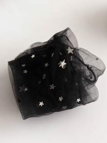 1 Pair Women Fashion Glitter And Stars Tulle Socks See Through Transparent Colorful Star Summer Ultra-Thin Loose Long Socks Mesh Lace Socks - Multicolor - View 11