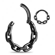 1pc 316L Stainless Steel Clip-On Spiral Chain Nose Ring Earring Cartilage Helix Septum Ring Unisex Body Jewelry - Multicolor - View 8