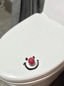 Contemporary Style Dopamine Smile Ball Toilet Lid Lifter, Round Shape, Battery-Free, Handheld Toilet Seat Cover Opener For Bathroom, No Power Needed Bathroom Decor Fall Decor