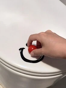 Contemporary Style Dopamine Smile Ball Toilet Lid Lifter, Round Shape, Battery-Free, Handheld Toilet Seat Cover Opener For Bathroom, No Power Needed Bathroom Decor Fall Decor