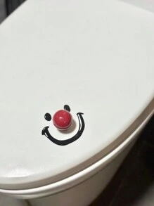 Contemporary Style Dopamine Smile Ball Toilet Lid Lifter, Round Shape, Battery-Free, Handheld Toilet Seat Cover Opener For Bathroom, No Power Needed Bathroom Decor Fall Decor