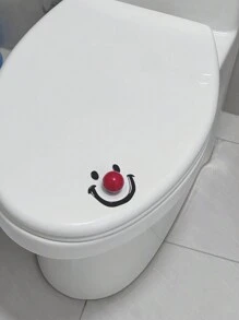 Contemporary Style Dopamine Smile Ball Toilet Lid Lifter, Round Shape, Battery-Free, Handheld Toilet Seat Cover Opener For Bathroom, No Power Needed Bathroom Decor Fall Decor