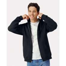 Gildan - Softstyle® Full-Zip Hooded Sweatshirt - SF600 - 黑色 - 查看 1