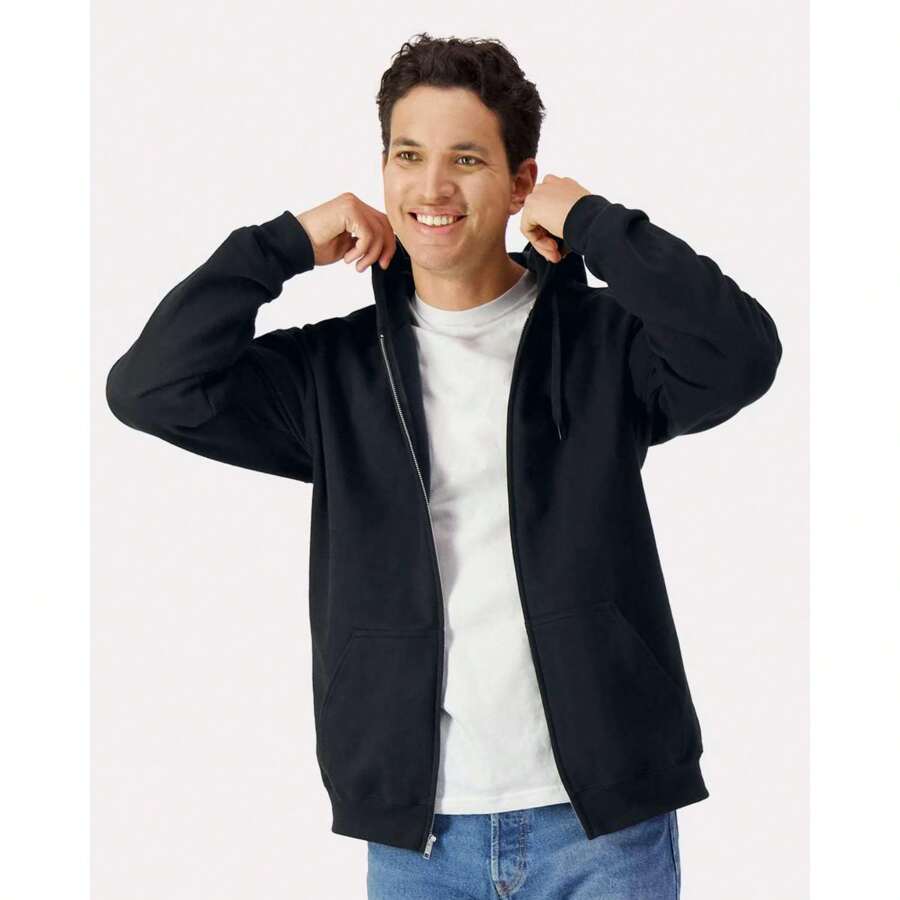 Gildan - Softstyle® Full-Zip Hooded Sweatshirt - SF600 - 黑色 - 查看 1