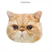 1pc Customized 3D Printed Face Design Throw Pillow, Personalized Photo Cushion, Made Of Soft Plush Polyester Fabric, Unique Couples Gift, Suitable For Sofa, Living Room, Car, Bedroom - Double-Sided Printing, Zipper Closure