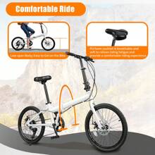 Folding Bike Foldable Bicycle With 7 Speed Gears 20-Inch Wheels Easy Folding City Bicycle With Disc Brake - White - View 3