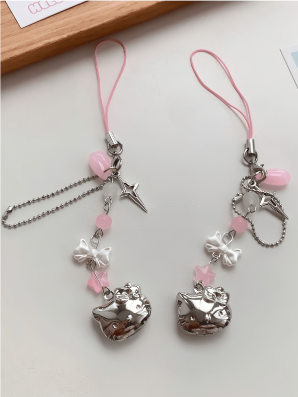 Sanrio 1PC Cute Hello Kittys Keychains Kawaii Anime Key Pendant Kitty Cat Chain Ring Bag Backpack Charm Bag Phone Decoration Accessories Christmas Gift (Some Parts May Be Random) Halloween