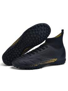 1 双男女通用足球/足球鞋，高帮专业户外室内训练草皮鞋，系带，防滑橡胶鞋底，短钉，轻质高性能设计，厂家直销