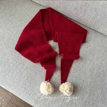 Kids Winter Warm Knit Scarves Bubbles Decorated Scarf Neck Warmer For Snowboarding, Outdoor Activity