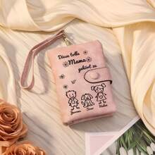 Pink PU Leather Practical Personalized Wallet, Double Fold Women's Wallet Mini Lightweight Wallet, Credit Card, Keybox Short Wallet, Cute Modern Fashion, Christmas, Mother's Day, Birthdays, Anniversaries, Valentine's Gifts, Girls' Gifts, Women's Bags, School Supplies, School Dormitories, And Return To School Gift Bags Valentines, Purses And Bags Women - Multicolor - View 3