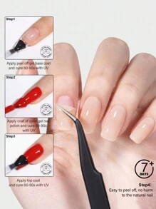 TOMICCA 15毫升/1瓶透明可撕底胶，需使用UV/LED灯固化，持久耐用，适用于美甲设计、DIY美甲沙龙，或作为女士礼物。 - 無色 - 查看 8