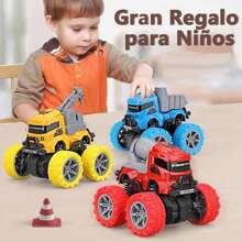ANTSAY Monster Truck Toys For Boys And Girls, Push And Go Vehicles For Kids, 4 Wheel Drive Toy Cars, 4 Pack, Toys For 3 4 5 Year Old Boys - 彩色 - 查看 5