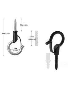 10 móc treo hình chữ Q bằng thép không gỉ, móc treo tường vô hình, thích hợp cho đèn dây ngoài trời, cây trồng, máng ăn cho chim, rèm cửa, dây thừng, xích, chắc chắn và bền, không để lại dấu vết - Nhiều màu - Xem 5