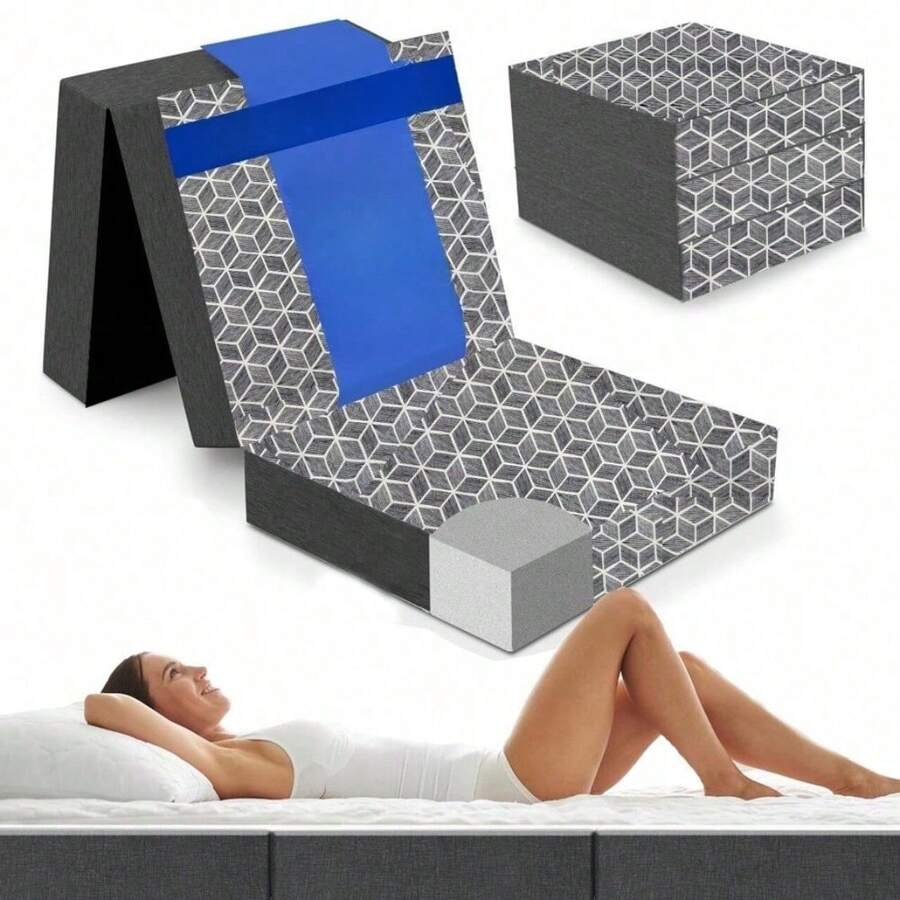 Folding Mattress Medium Firmness - 4 Inch Portable Tri-Fold, Camping, - 1 - Xem 1