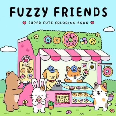 Fuzzy Friends: Super Cute Coloring Book For Adults And Teens Featuring Adorable Animals Characters (Fuzzy Friends Coloring),Back To School,School Supplies, Gifts For Friends & Couples&Family, Back To School, School Supplies