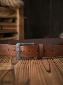 1pc Men's Brown Vintage PU Leather Pin Buckle Belt, Suitable For Casual & Business, A Great Gift Summer, School Casual, Business, Boyfriend Husband Father Dad Men Gift, Daily Wear, Fashion, Teen, Outdoor, Vacation, Athletic, Travel, Street, Boho, Vintage Fall, Autumn, Halloween Autumn-Winter Accessories,Suitable For Teens, Youth,Men,Casual, Outdoor, Athletic, Vacation, Graduation Gifts, Birthday, Daily Wear - Multicolor - View 6