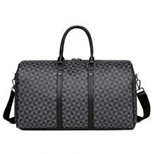 1pc Skull Print PU Leather Travel Bag Handbag Large Capacity Gym Bag With Luggage Tag, Suitable For Men, Women Fitness, Yoga, Sports, Outdoor Hiking, Spring/Summer Bags For Travel Large Tote Bag - Black - View 9