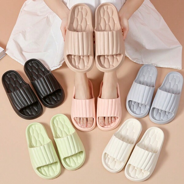 Zapatillas de interior con suela gruesa, sandalias antideslizantes para usar en casa, baño y exterior