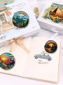 55pcs Outdoor Landscape Cartoon Graffiti Stickers Water Cup Computer Luggage Decoration Waterproof Stickers,Chicken Stickers,Movie Stickers,Construction Stickers,Forest Stickers,Luggage,Small Stickers