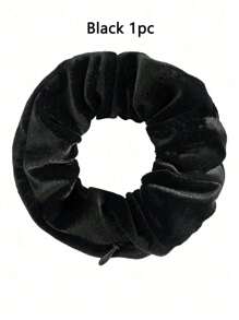 3pcs/1pc Solid Color Casual Street Style Polyester Scrunchies With Zipper Elastic Hair Ties, Multipurpose For Keys, Cash, Earphones, Lipstick, Brushes, Skincare, Phone, Coins, Small Items, For Home, Gift, Holiday & Festival Usescrunchy Hair Ties