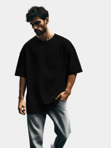 Men's Oversized T-Shirt Streetwear Fitness Fashion New Release CAVERA Premium - màu đen - Xem 4