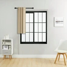 Có sẵn 4 tấm và kích thước 1 tấm/2 tấm Bộ tấm rèm: Rèm cửa có túi/màn che phía sau, có kẹp, rèm cách nhiệt màu trơn cản sáng cho phòng khách, văn phòng, phòng ngủ, nhà bếp, nhiều không gian khác nhau - Màu be - Xem 26
