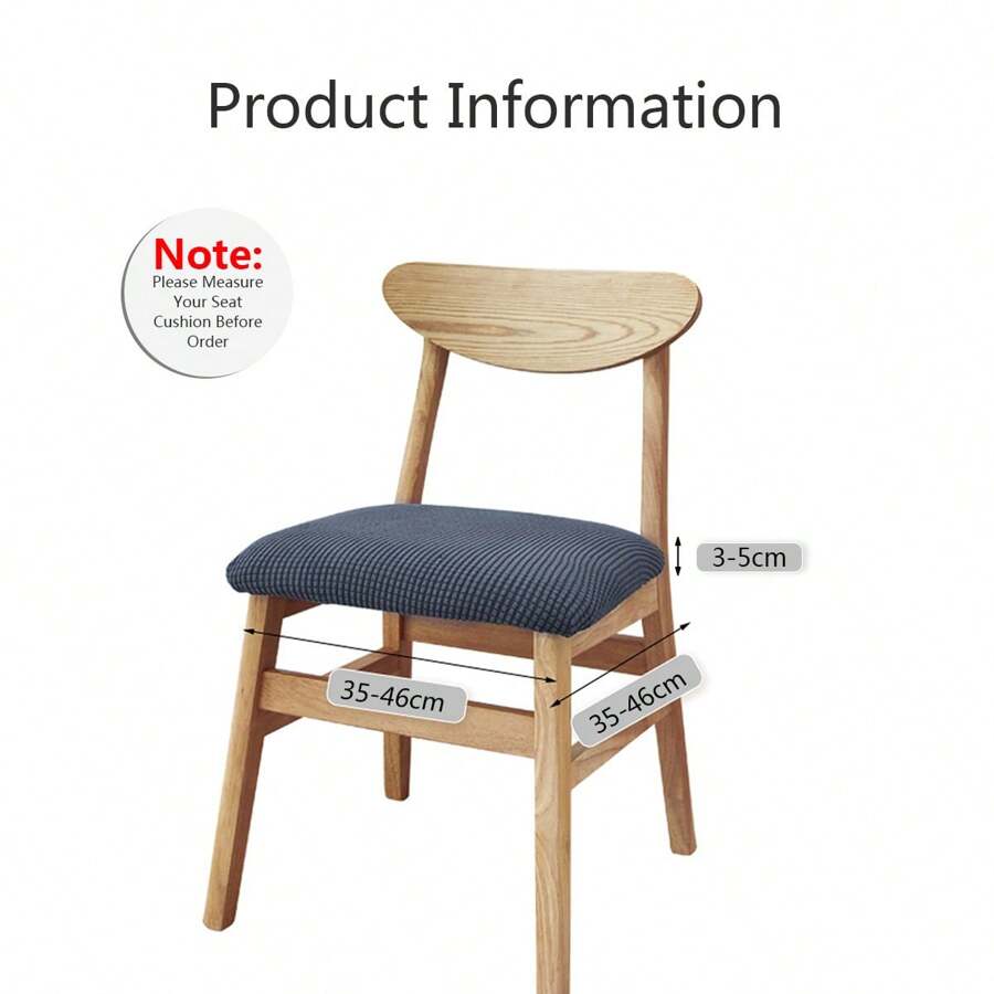 4* Stretch Dining Chair Seat Covers Elastic Cushion Slipcover Protection Simple Style,5-Colour - Dark Grey - View 1