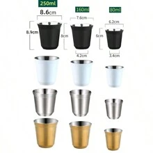 1 chiếc cốc pha cà phê espresso bằng thép không gỉ cá nhân hóa, cách nhiệt hai lớp, dung tích 80ml/160ml/250ml, cốc kim loại cách nhiệt hai lớp, cốc trà sữa, cốc đựng nước văn phòng - bạc - Xem 3