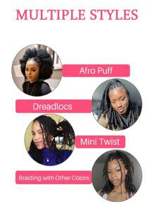Afro Kinky Curly Human Hair Bulk, 50g Natural Black, For Micro Locs, Twists, Braids, Repair, Dreadlocks, Brazilian Remy Hair Extensions, Unisex - Natural Black - View 5