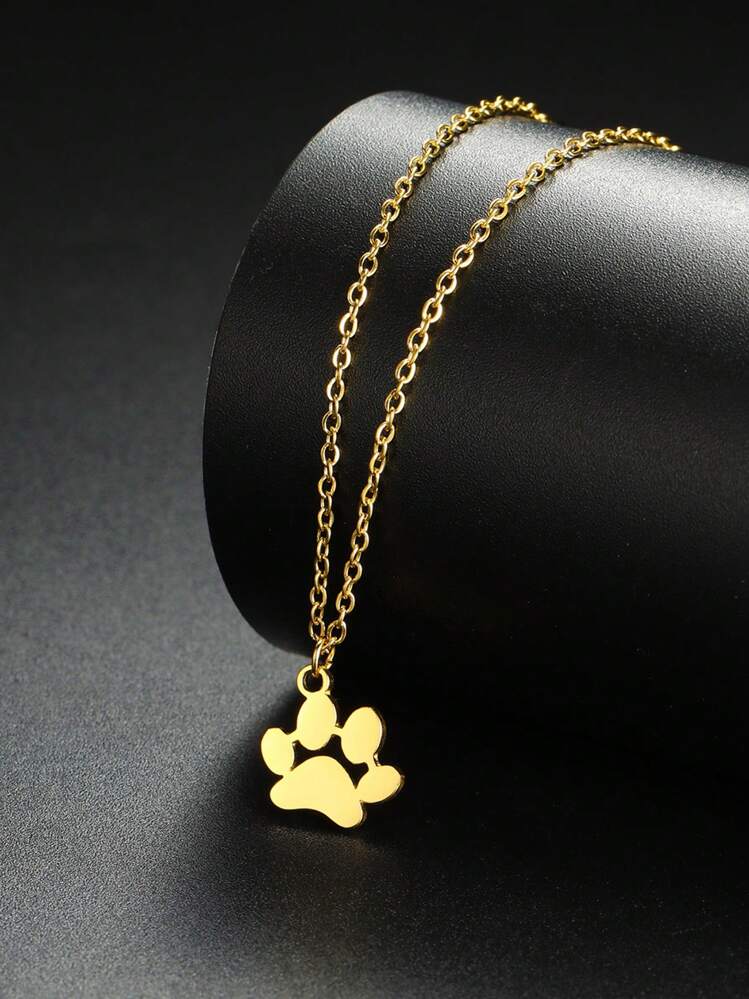 Collier pendentif de griffe de chat mignon pour femmes, pendentif thème animal de compagnie 18 carats or rose exquis, imperméable et indélébile, cadeau de bijoux mignons pour les amateurs d'animaux de compagnie, cadeaux de bijoux de Noël - Multicolore - Voir 3