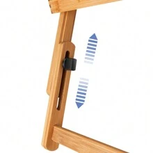 Height Adjustable Bamboo Laptop Table With Drawer, Foldable Notebook Table, Bamboo Bedside Table For Reading Or Breakfast, Drawing Table And Dining Table For Bed, 66 X (20-30) X 35 Cm - 原木色 DE - 查看 6